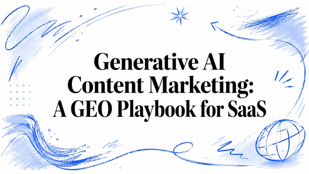 Generative AI Content Marketing: A GEO Playbook for SaaS