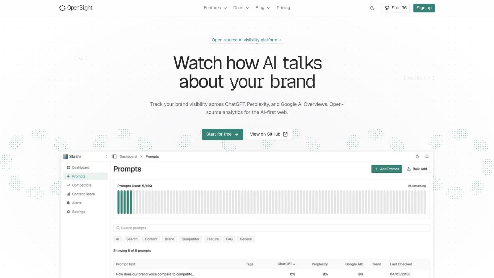 OpenSight, Open-Source AI Visibility Analytics (Self-host or SaaS)